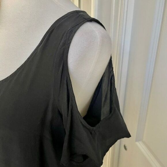 S.Y.L.K. SYLK Black Shoulderless Silk Top Size Medium - Picture 4 of 5